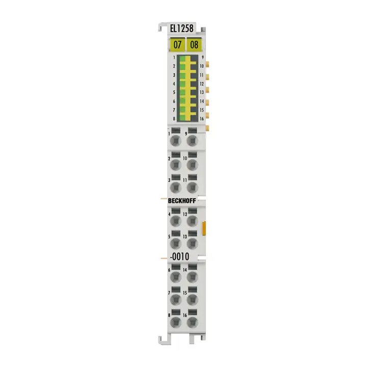 EL1258-0010 | EtherCAT Terminali, 8 kanallı dijital giriş, 24 V DC, 1 µs, toprak anahtarlama, çoklu zaman damgası