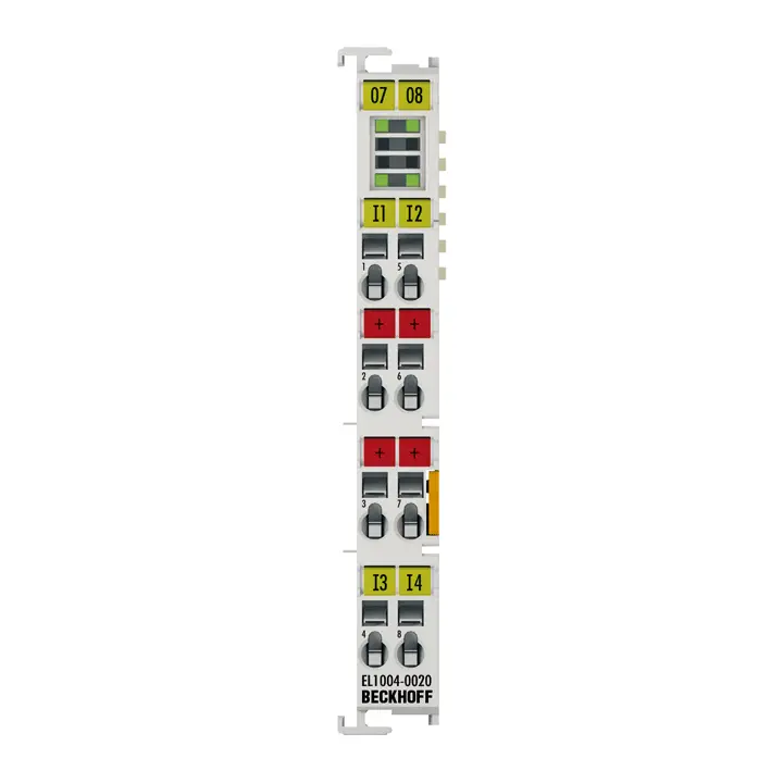 EL1004-0020 | EtherCAT Terminali, 4 kanallı dijital giriş, 24 V DC, 3 ms, izolasyon gerilimi 2500 V DC