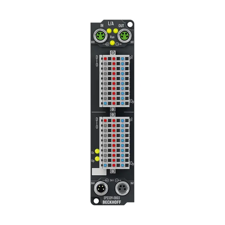 EP2339-0003 | EtherCAT Kutusu, 16 kanallı dijital kombi, 24 V DC, 3 ms, 0,5 A, IP20 konektör