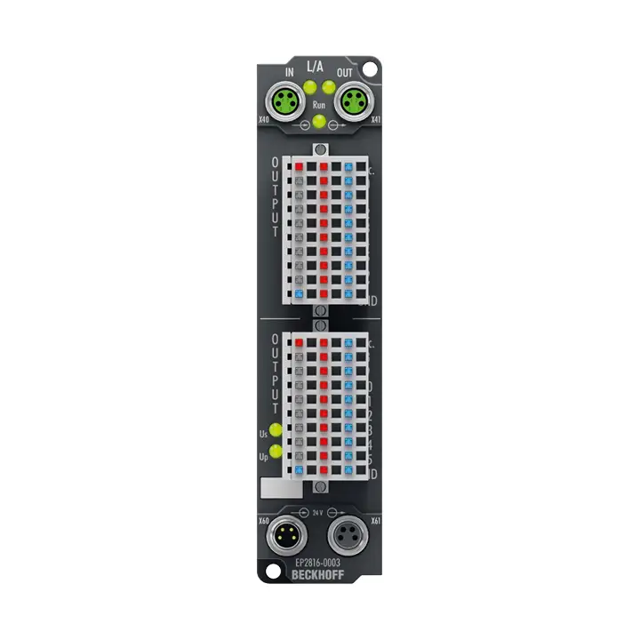 EP2816-0003 | EtherCAT Kutusu, 16 kanallı dijital çıkış, 24 V DC, 0,5 A, IP20 konektör
