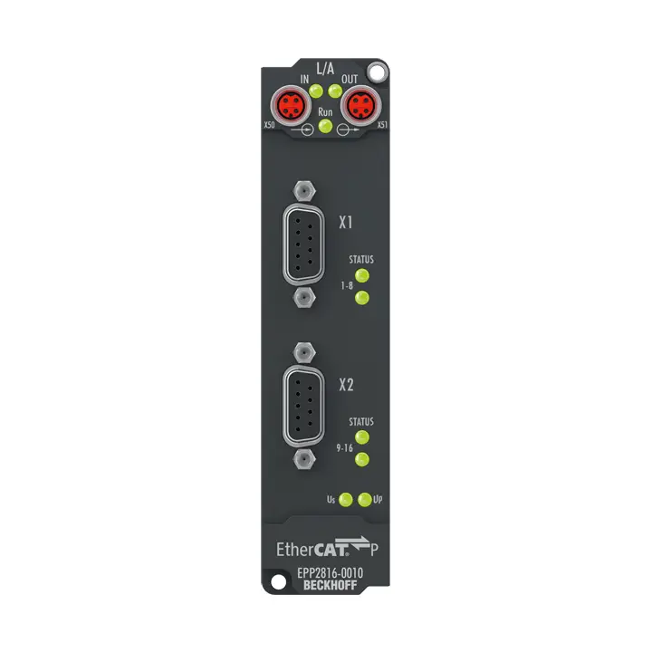 EPP2816-0010 | EtherCAT P Kutusu, 16 kanallı dijital çıkış, 24 V DC, 0,5 A, D-sub